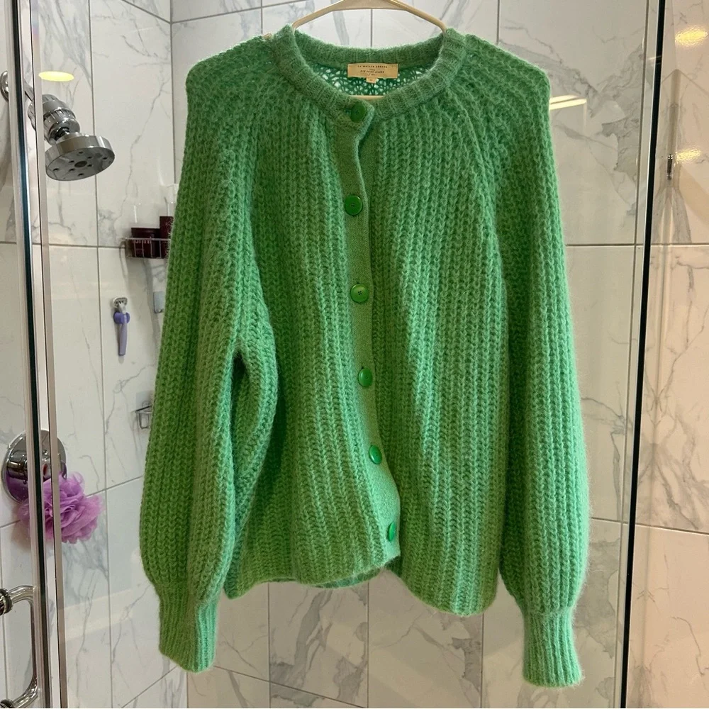 Sezane Green Cardigan Sweater - Picture 4 of 7